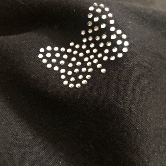 Quacker Factory Denim Stretch Jacket L Rhinestone Butterflies Casual Wardrobe - Picture 5 of 9